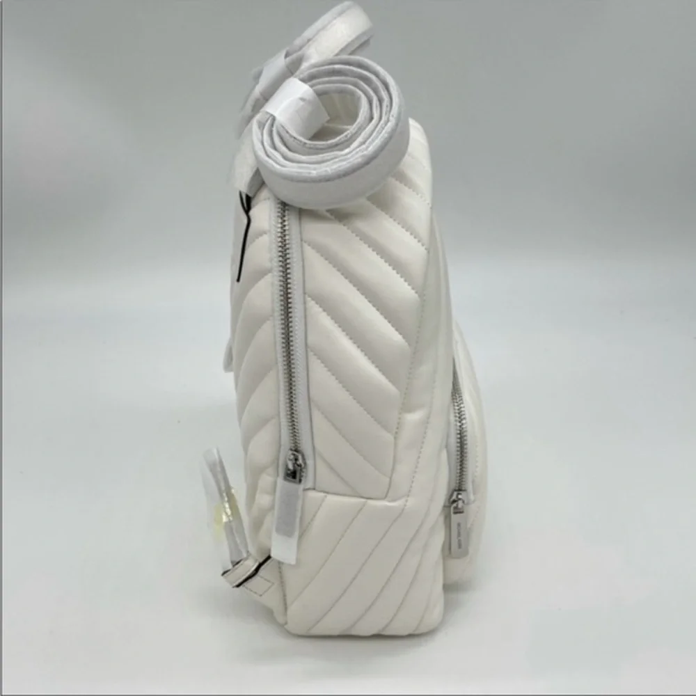 New Michael Kors Medium Erin Backpack Optic White